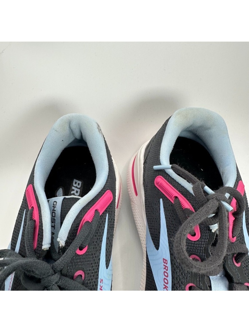 Brooks Ghost Shoes Womes Size 8.5 D Black Blue Running Cushioned Trainer - Picture 5 of 10